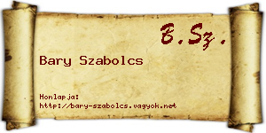 Bary Szabolcs névjegykártya